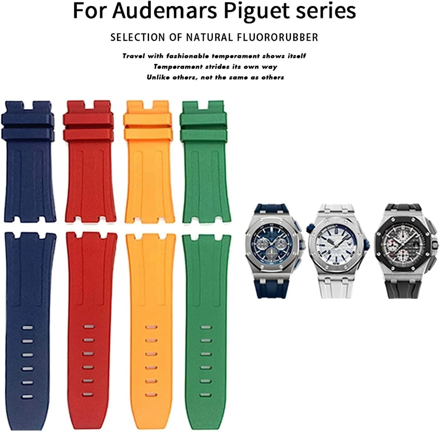 Soft Fluoro Rubber Watchband For Audemars Piguet ROYAL OAK OFFSHORE Diving Waterproof Watch Strap 28mm