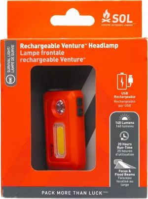 S.O.L. Survive Outdoors Longer Venture Rechargeable LED Headlamp