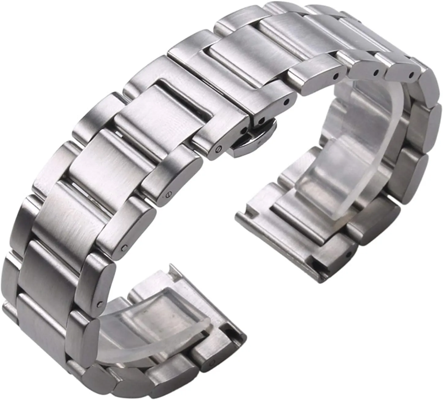 Solid 316L Stainless Steel Watch Strap Silver 18mm 20mm 21mm 22mm 23mm 24mm Metal Watch Strap Bracelet Wrist Watch Bracelet