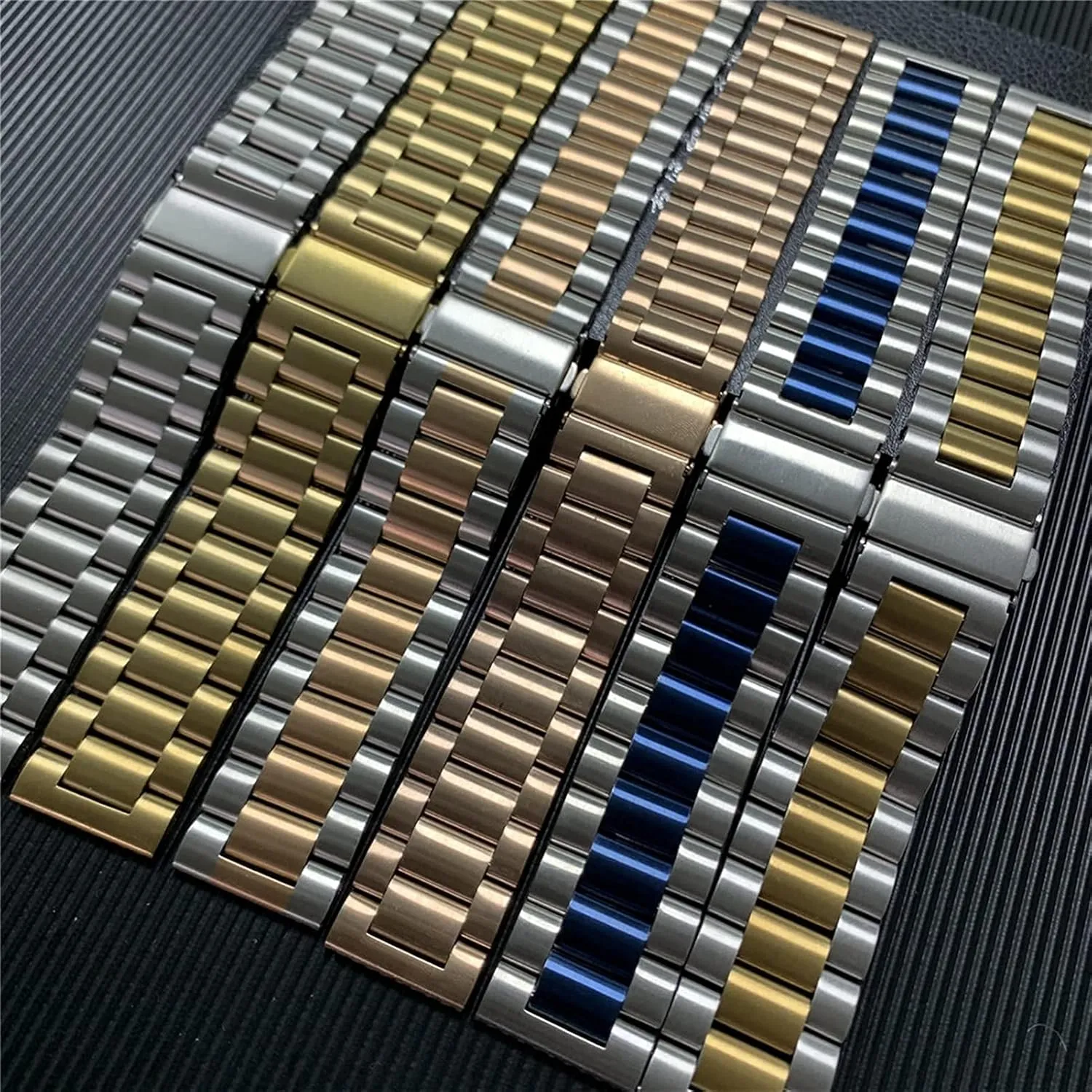 Solid Metal Wristband For Watch Strap, For Quick Release Watch Stainless Steel Strap Replacement 20mm 22mm Bracelet (Band Color : Silver Rose Gold, Band Width : 22mm)