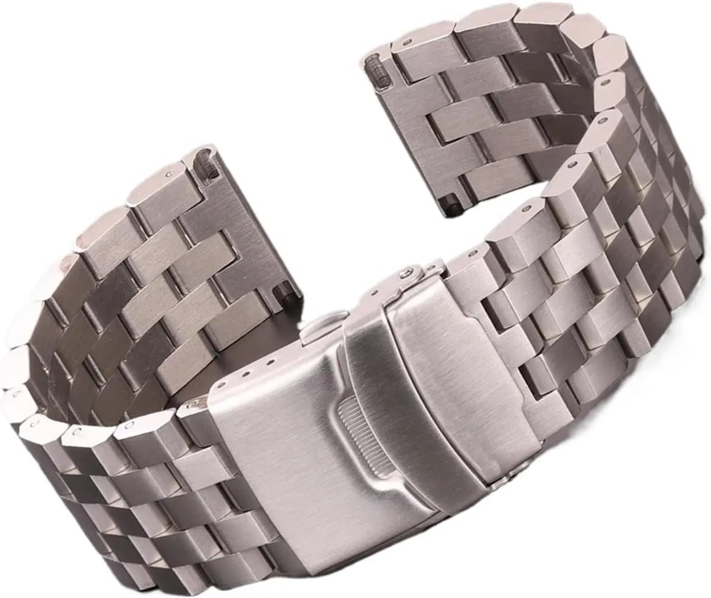 Solid Stainless Steel Watch Strap Bracelet 18mm 20mm 22mm 24mm Women Men Silver Brushed Metal Watchband Accessories