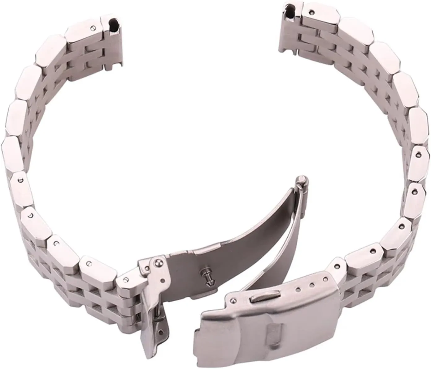 Solid Stainless Steel Watch Strap Bracelet 18mm 20mm 22mm 24mm Women Men Silver Brushed Metal Watchband Accessories