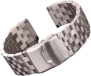 Solid Stainless Steel Watch Strap Bracelet 18mm 20mm 22mm 24mm Women Men Silver Brushed Metal Watchband Accessories