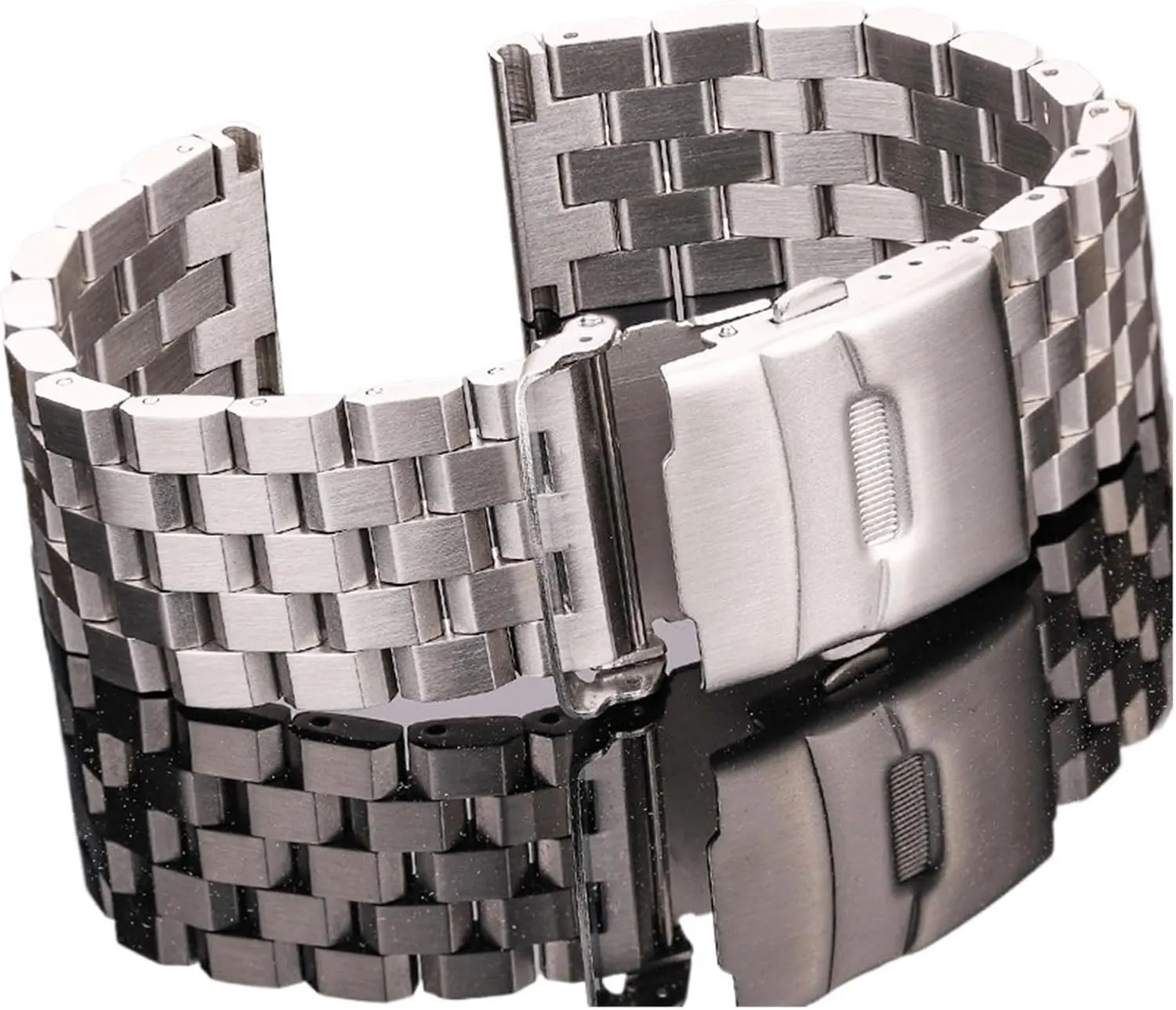 Solid Stainless Steel Watch Strap Bracelet 18mm 20mm 22mm 24mm Women Men Silver Brushed Metal Watchband Accessories