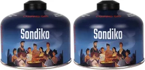 Sondiko Iso Butane Fuel Canister 230g 2 Pack, Camping Stove Fuel