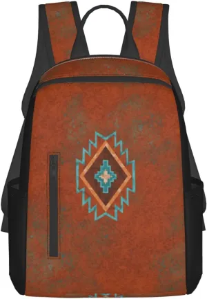 Southwest Canyons Diamond Trendy Lightweight Backpack - Breathable Polyester Office, Travel - Ergonomic Design With Side Pockets & Front Storage