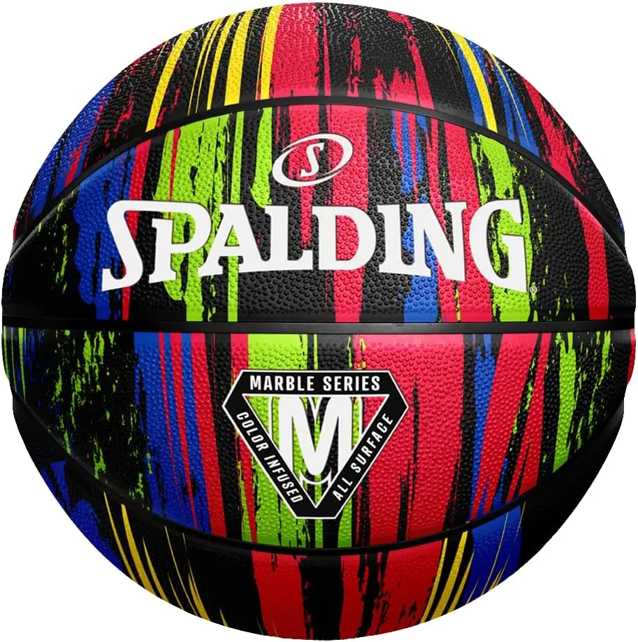 Spalding Marble Series Black Multi-Color Outdoor Basketball 29.5"
