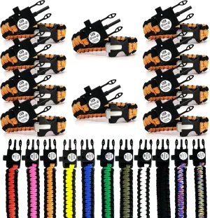 Spark and Shine Paracord Bracelet - Orange - Bright LED SOS Light and Ferro Rod with Scraping Tool - Emergency Survival Whistle - 550 Paracord - Perfect Tool for The Outdoors (10)