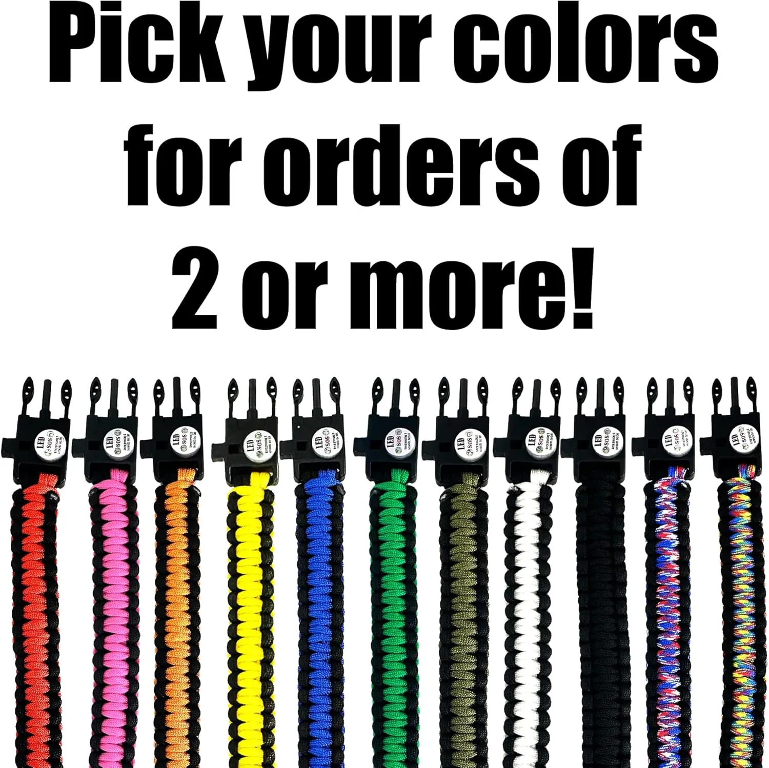 Spark and Shine Paracord Bracelet - Yellow - Bright LED SOS Light and Ferro Rod with Scraping Tool - Emergency Survival Whistle - 550 Paracord - Perfect Tool for The Outdoors (5)