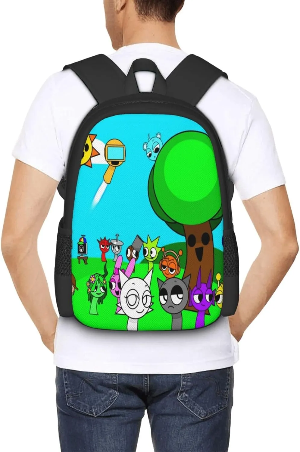 Sprunki Backpack Fashion Casual Travel Bag Classic Print Backpack
