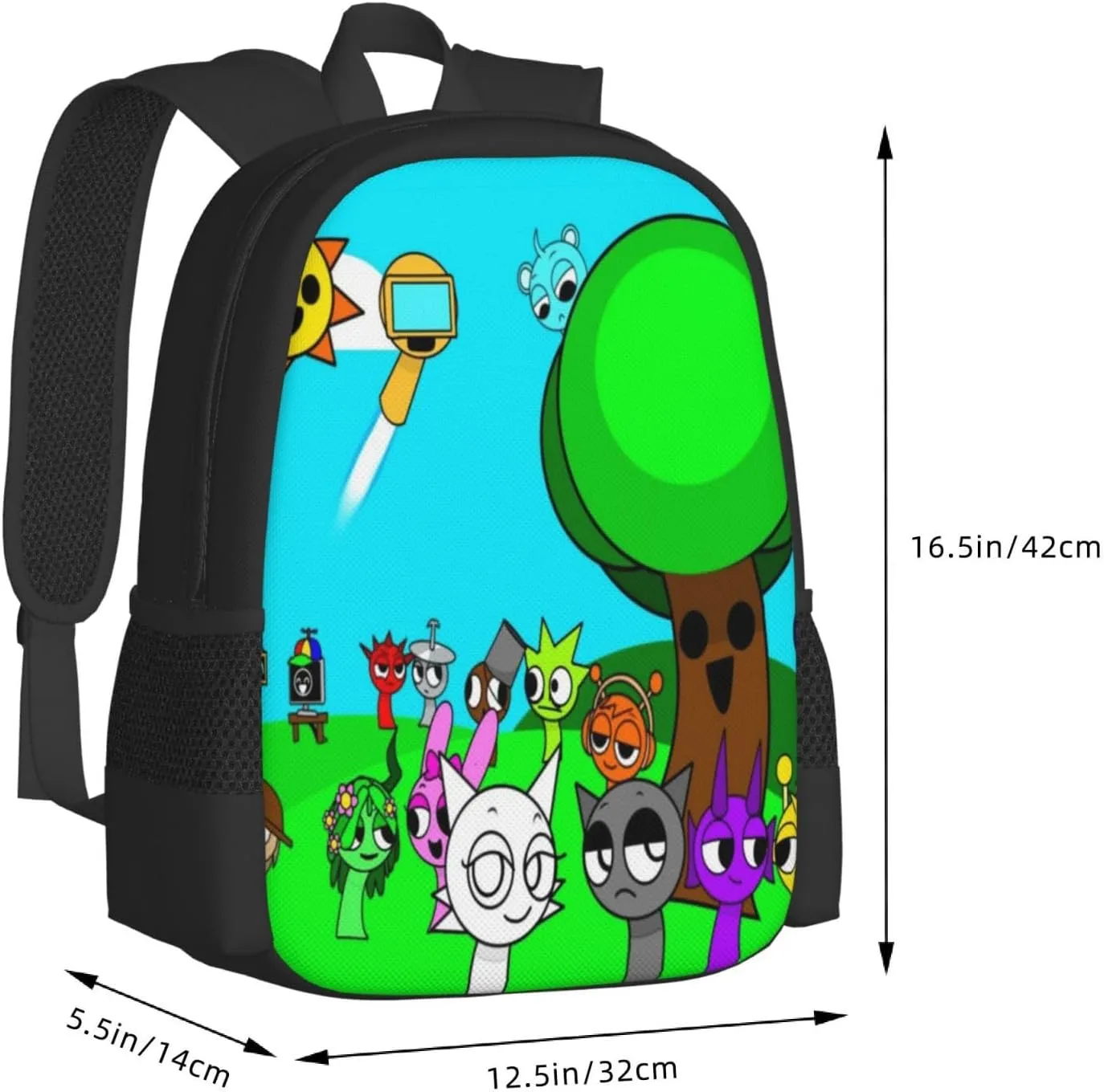 Sprunki Backpack Fashion Casual Travel Bag Classic Print Backpack