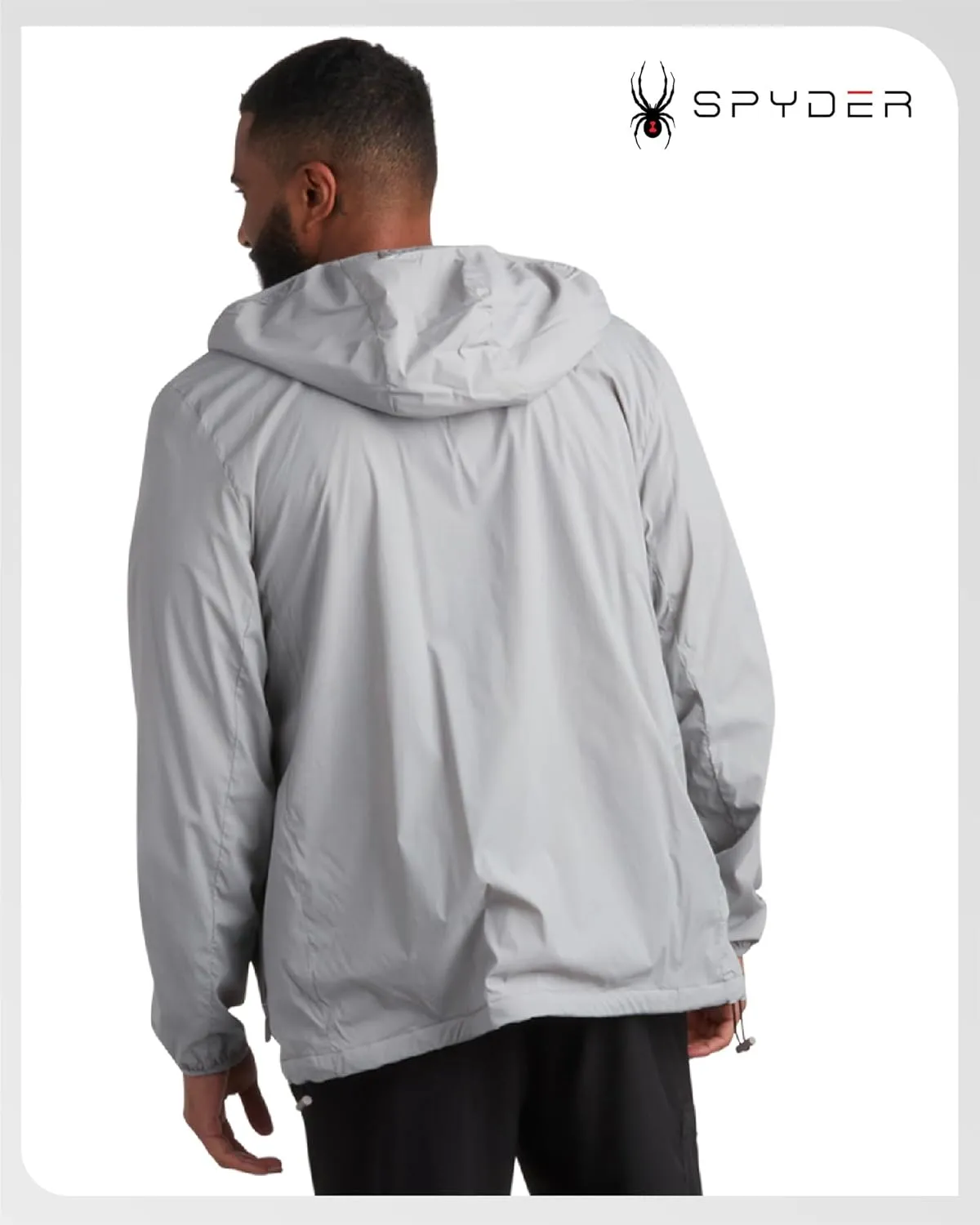 Spyder Mens Rain Jacket - Wind & Water Resistant Hooded Lightweight Rain Coats for Travel and Golf (Sizes: S-L)