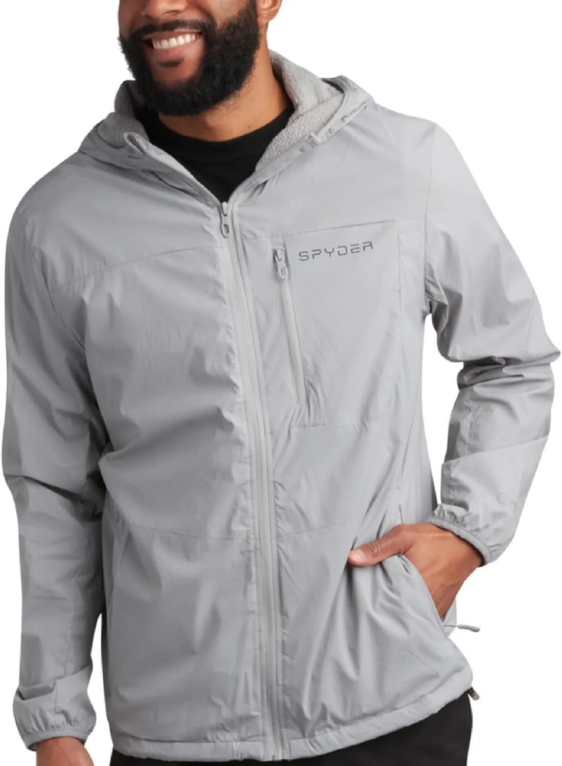 Spyder Mens Rain Jacket - Wind & Water Resistant Hooded Lightweight Rain Coats for Travel and Golf (Sizes: S-L)