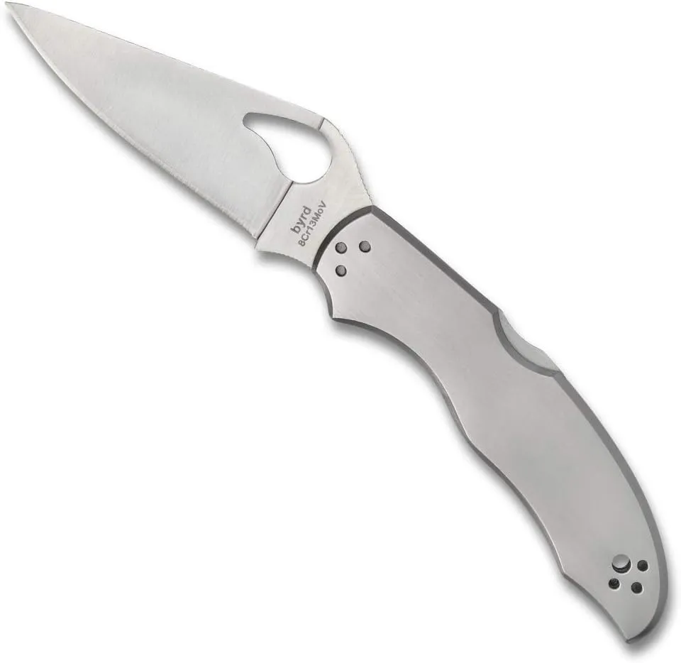 Spyderco Harrier 2 Knife with 3.39" 8Cr13MoV Steel Blade and Durable Stainless Steel Handle - PlainEdge - BY01P2