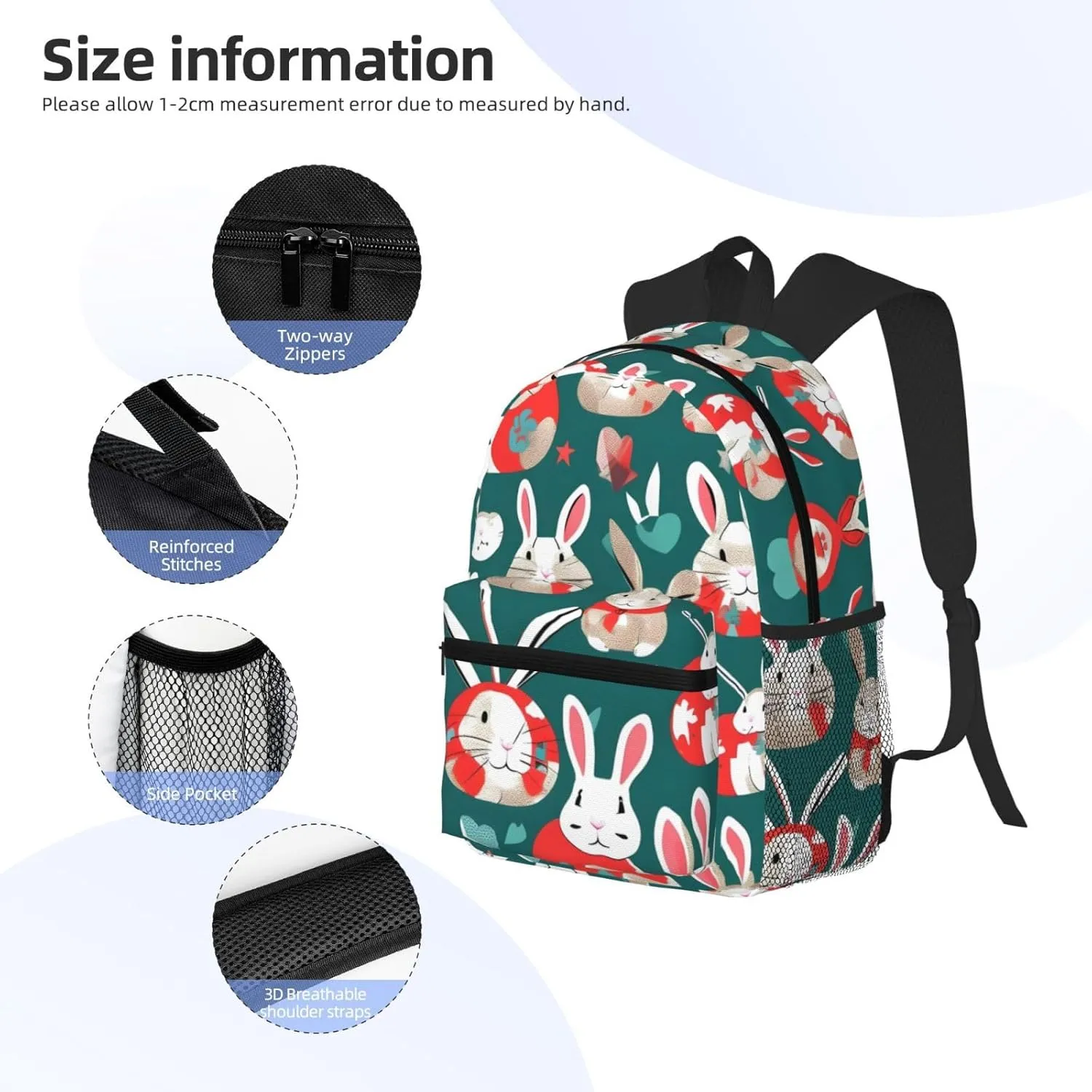 SSIMOO Bunny Rabbits Print Trendy Leisure Backpack Your Ideal Travel Companion,A Must-Have For Outdoor Travels