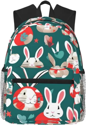 SSIMOO Bunny Rabbits Print Trendy Leisure Backpack Your Ideal Travel Companion,A Must-Have For Outdoor Travels