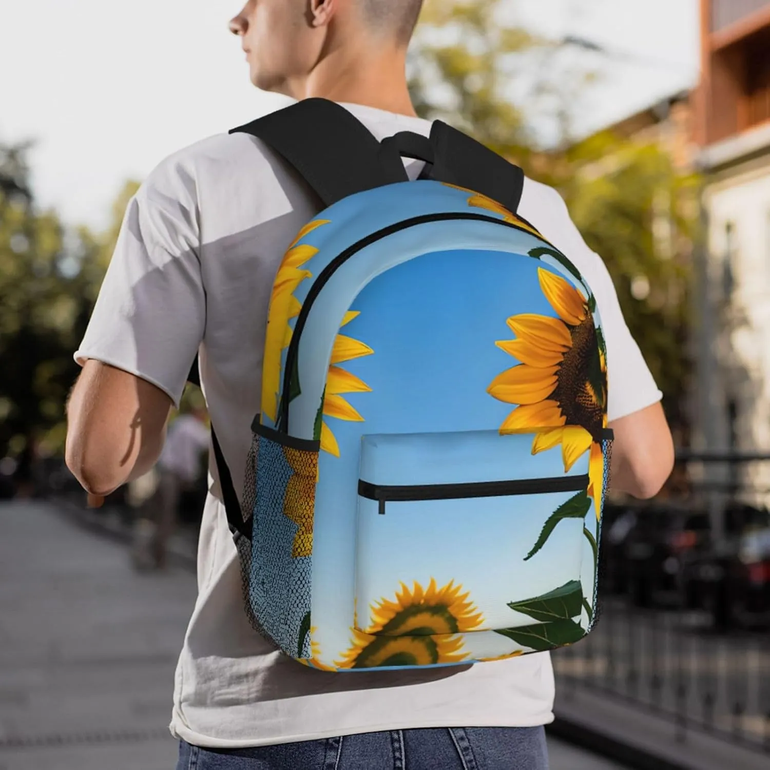 SSIMOO Sunflowers Sun Print Trendy Leisure Backpack Your Ideal Travel Companion,A Must-Have For Outdoor Travels, SB-122