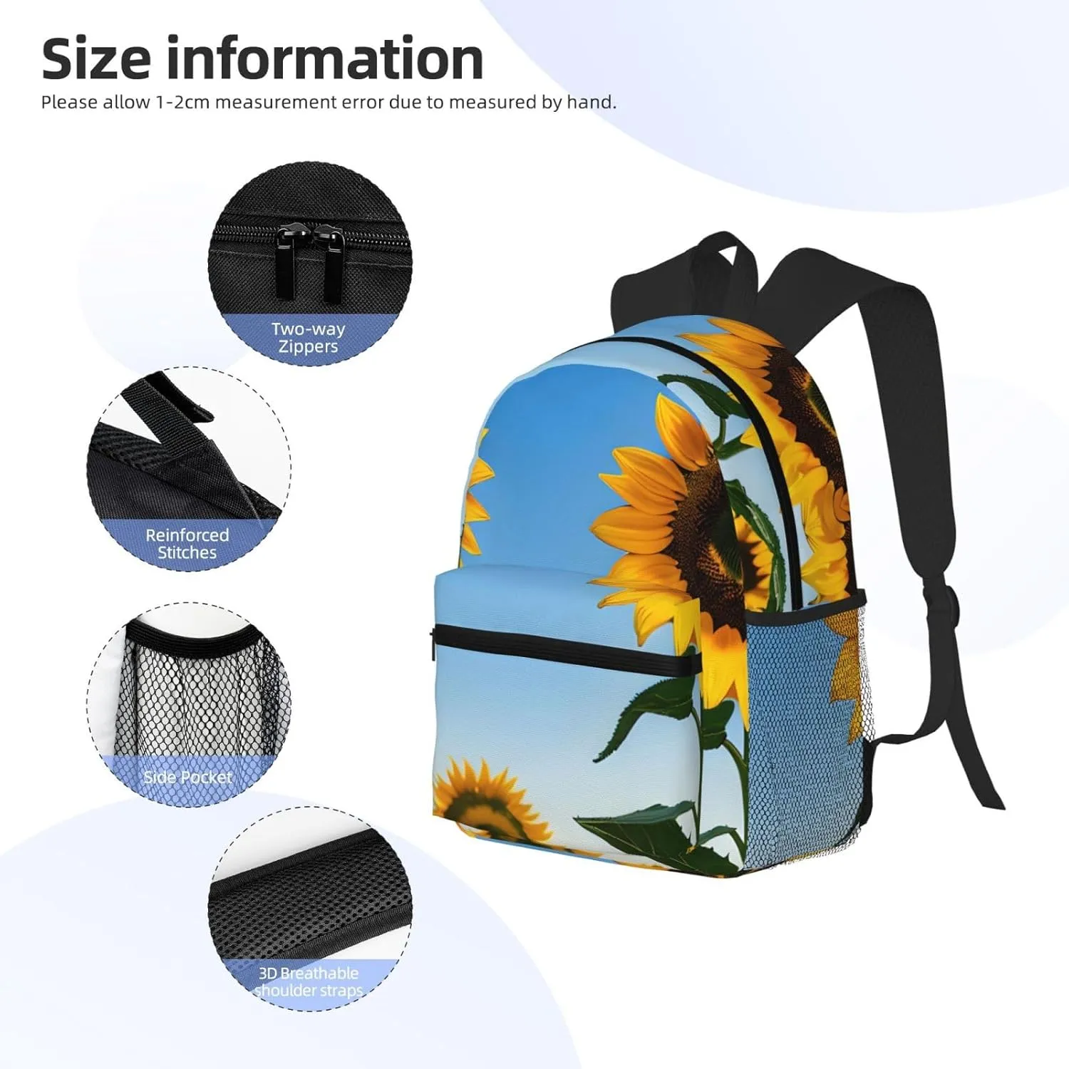 SSIMOO Sunflowers Sun Print Trendy Leisure Backpack Your Ideal Travel Companion,A Must-Have For Outdoor Travels, SB-122