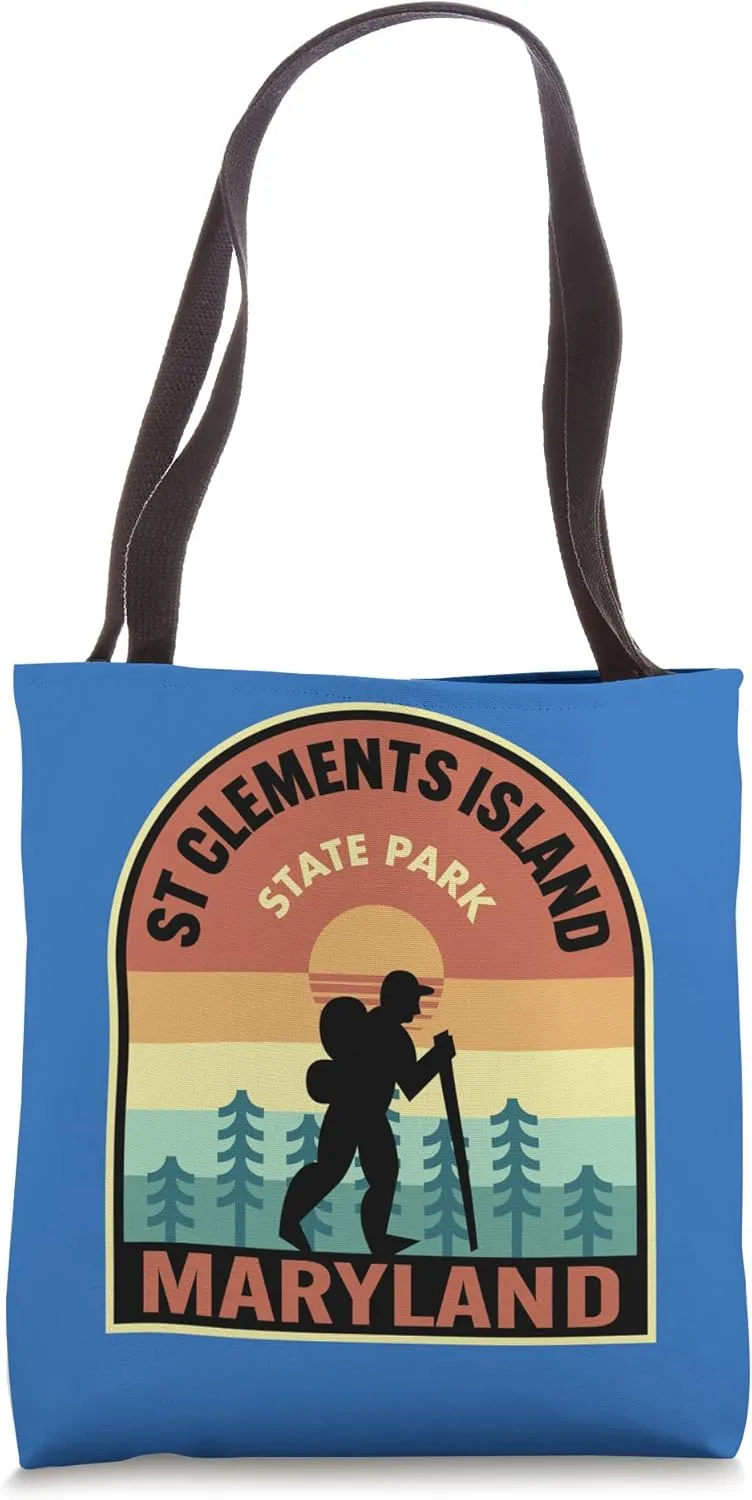 St Clements Island State Park Maryland Retro Hiking Tote Bag