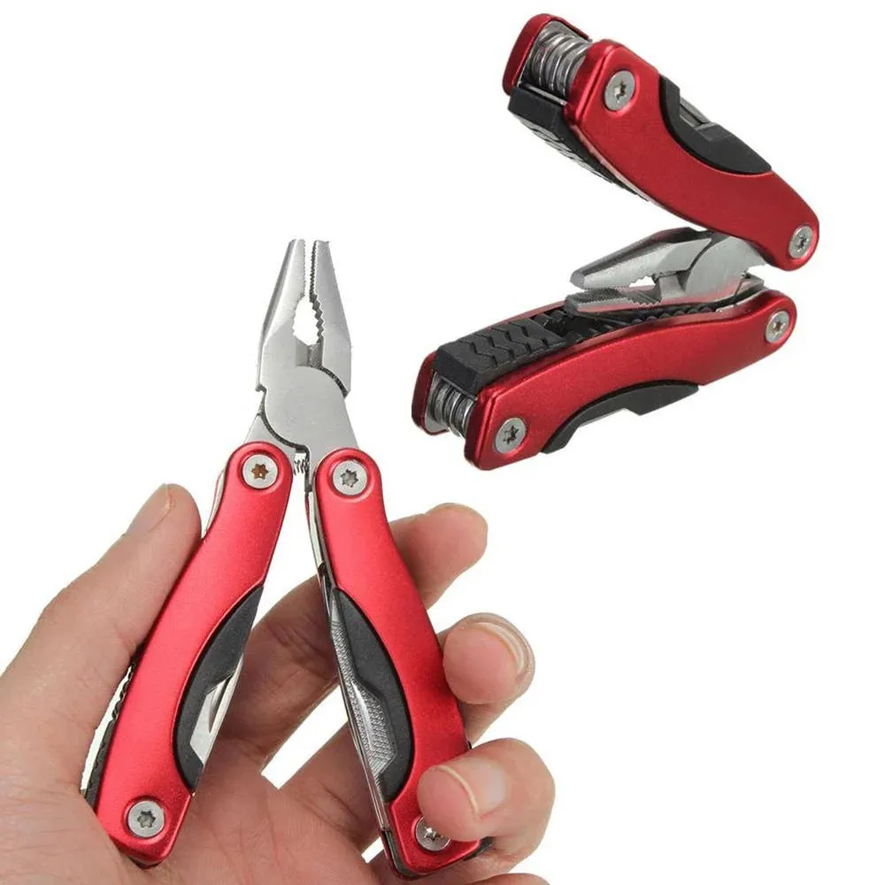 Stainless Steel 9-in-1 Portable Multi-Tool Plier - Essential Camping Gear for Outdoor Survival