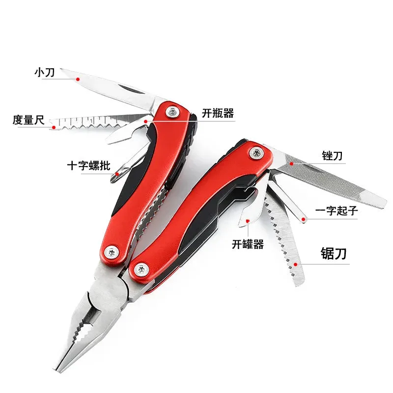 Stainless Steel 9-in-1 Portable Multi-Tool Plier - Essential Camping Gear for Outdoor Survival