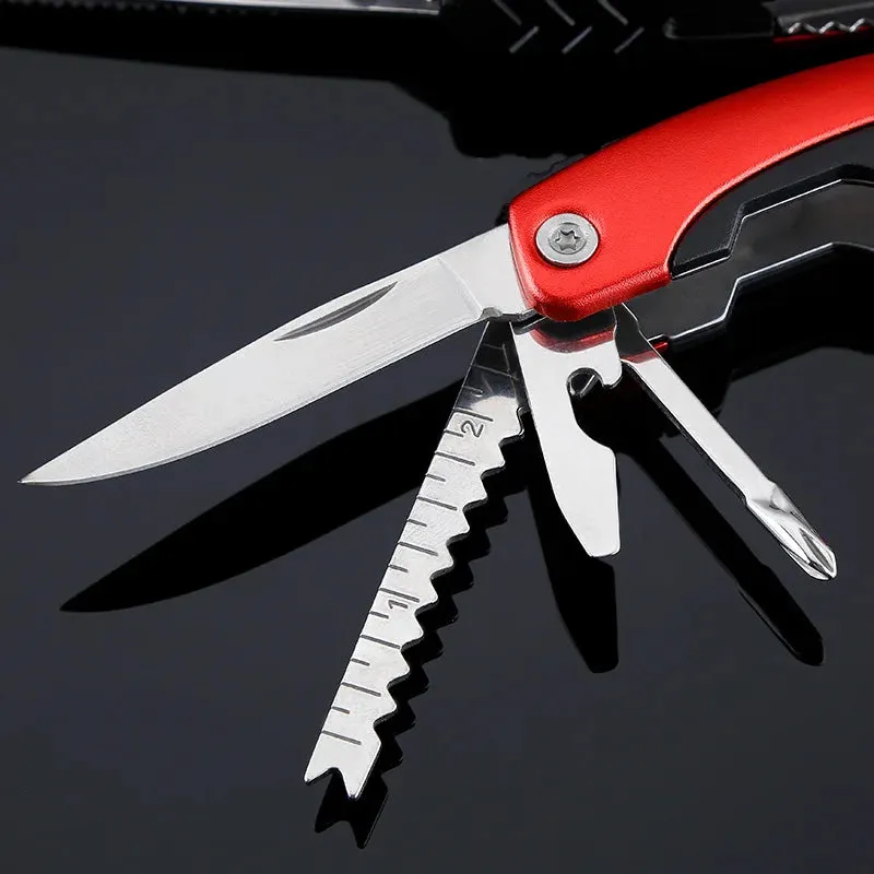 Stainless Steel 9-in-1 Portable Multi-Tool Plier - Essential Camping Gear for Outdoor Survival