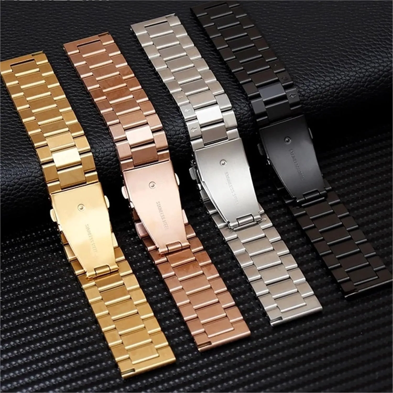 Stainless Steel Band Men's Business Wristwatch Strap 18mm 20mm 22mm Replacement Watch Band Watchband Accessories