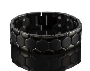 Stainless Steel Black 2-Row Magnetic Therapy Bracelet