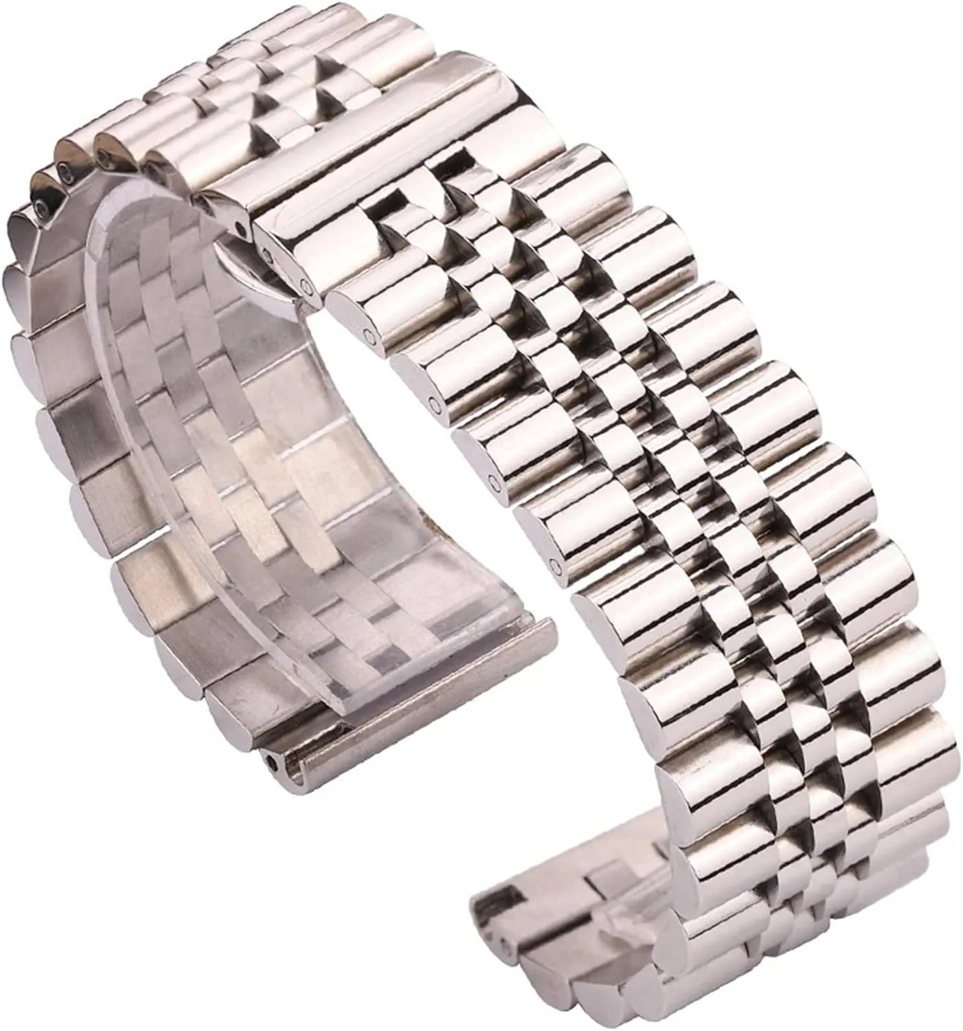 Stainless Steel Bracelet Watch Band Women Men Silver Polished Strap 16mm 18mm 19mm 20mm 21mm 22 mm Metal Watcband Accessories