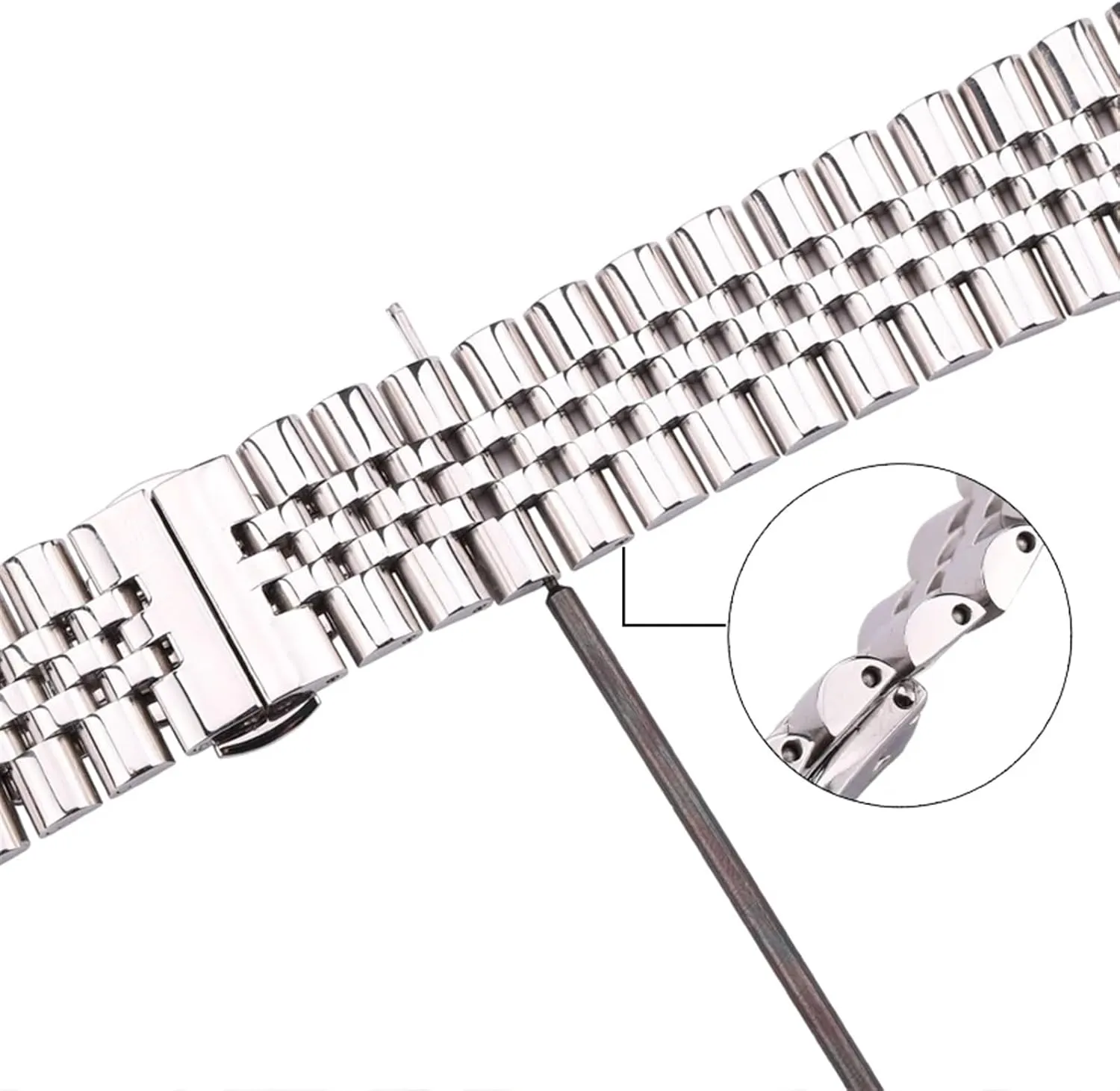 Stainless Steel Bracelet Watch Band Women Men Silver Polished Strap 16mm 18mm 19mm 20mm 21mm 22 mm Metal Watcband Accessories
