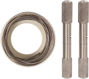 Stainless Steel Cable Saw - Portable Wire Rope Saw for Camping, Emergency, PVC Pipe Cutting & Sheep Shearing
