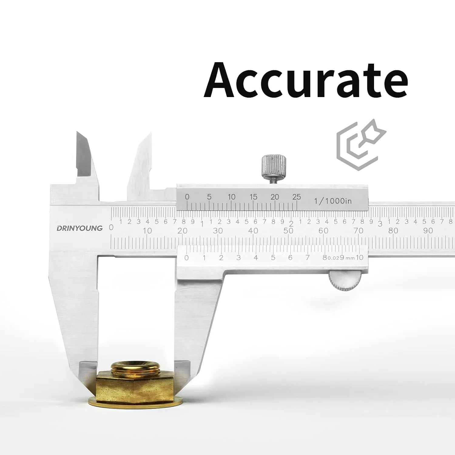 Stainless Steel Calipers 0-8" Thickened Mono-Block Vernier Caliper Inch/Metric 0-8" Range  /-0.02 Accuracy 0.02/0.001" Resolution Slide Calliper Rule Depth Gauges DRINYOUNG