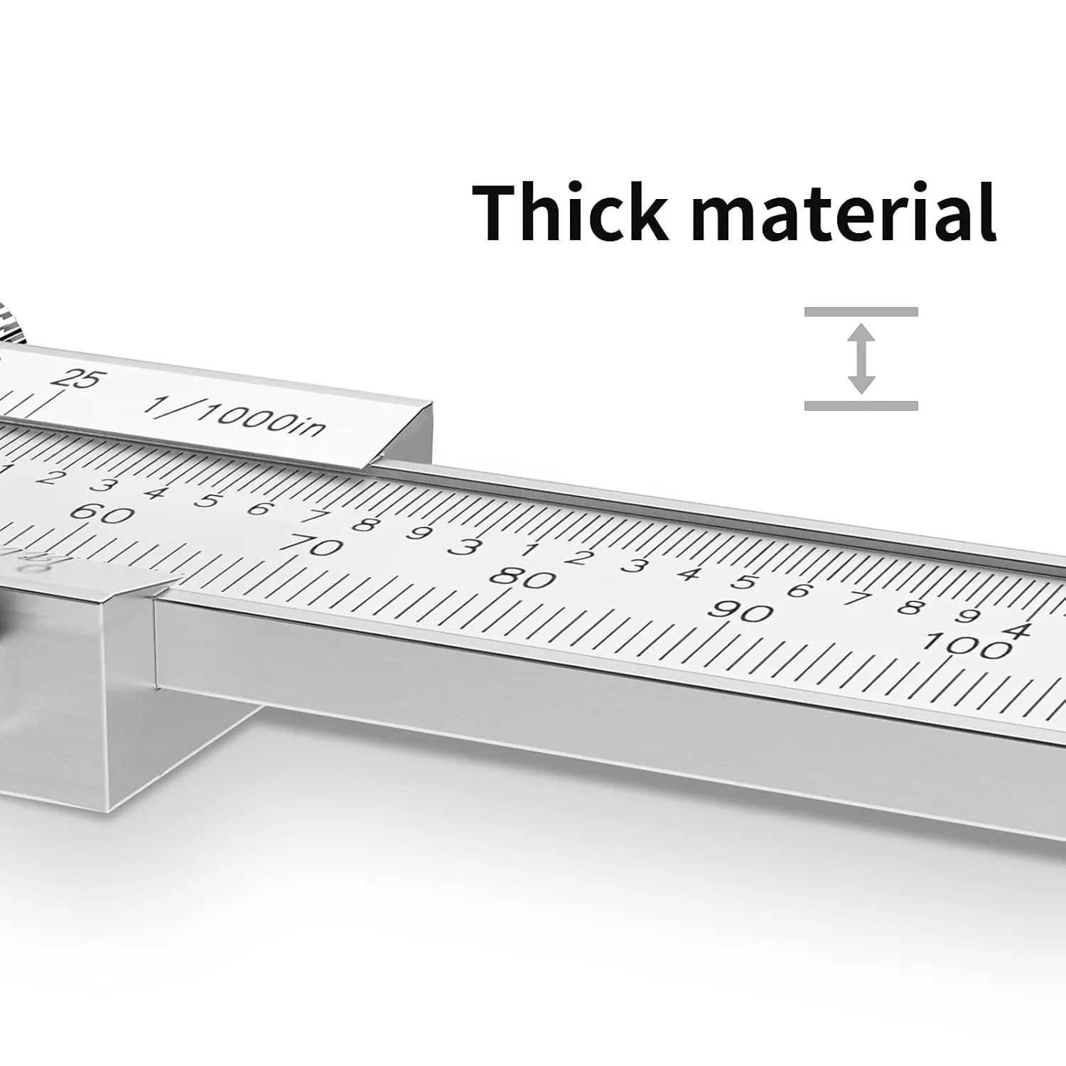Stainless Steel Calipers 0-8" Thickened Mono-Block Vernier Caliper Inch/Metric 0-8" Range  /-0.02 Accuracy 0.02/0.001" Resolution Slide Calliper Rule Depth Gauges DRINYOUNG