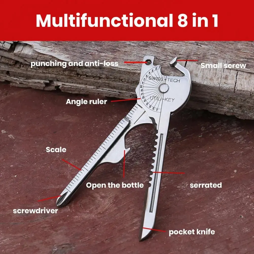 Stainless Steel Courier Unpacking Knife Keychain Bottle Opener Multifunction Tool Compact Multifunction Keychain Daily Emergency Gadgets