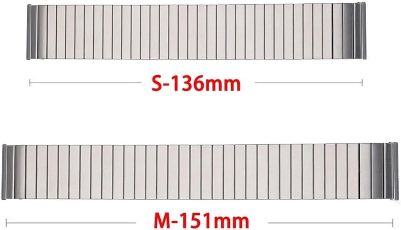 Stainless Steel Elastic Retractable Band 16mm 18mm 20mm 22mm Unisex Elastic Stretch Band Wristband Fits Smart Watch Traditional Watch