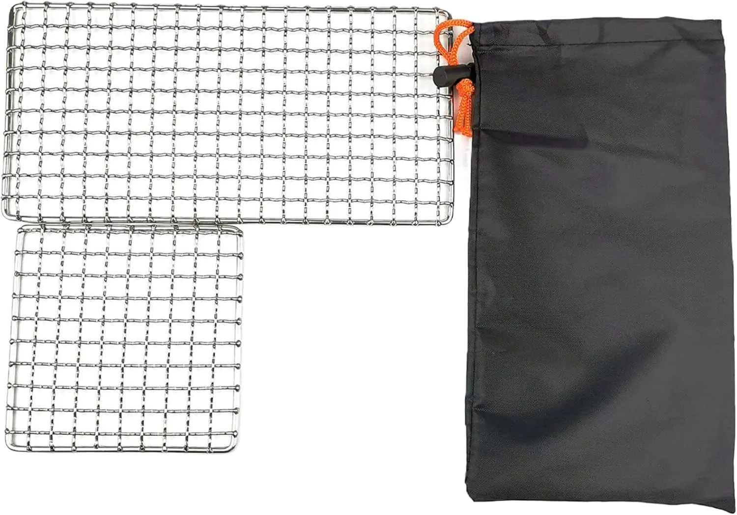 Stainless Steel Mesh Camping Grill, 2pcs Grills Backpacker Barbecue Grills, Campfire Cooking BBQ Grate, Outdoor Mesh Gear for Camping, Hiking, Backpacking bushcraft Cooking Gear