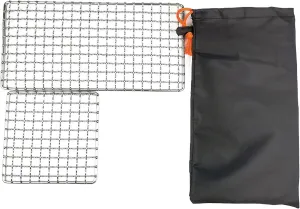Stainless Steel Mesh Camping Grill, 2pcs Grills Backpacker Barbecue Grills, Campfire Cooking BBQ Grate, Outdoor Mesh Gear for Camping, Hiking, Backpacking bushcraft Cooking Gear