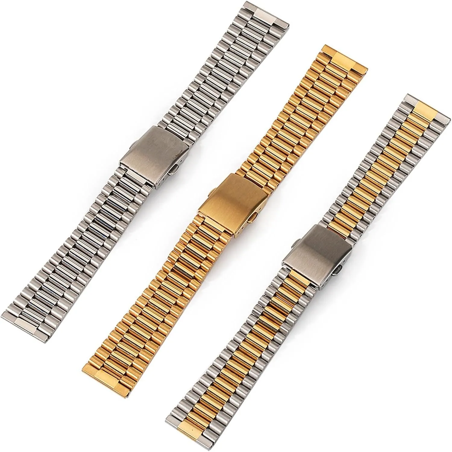 Stainless Steel Strap 14mm 16mm 18mm 20mm Watchband Men Women Metal Quick Release Bracelet