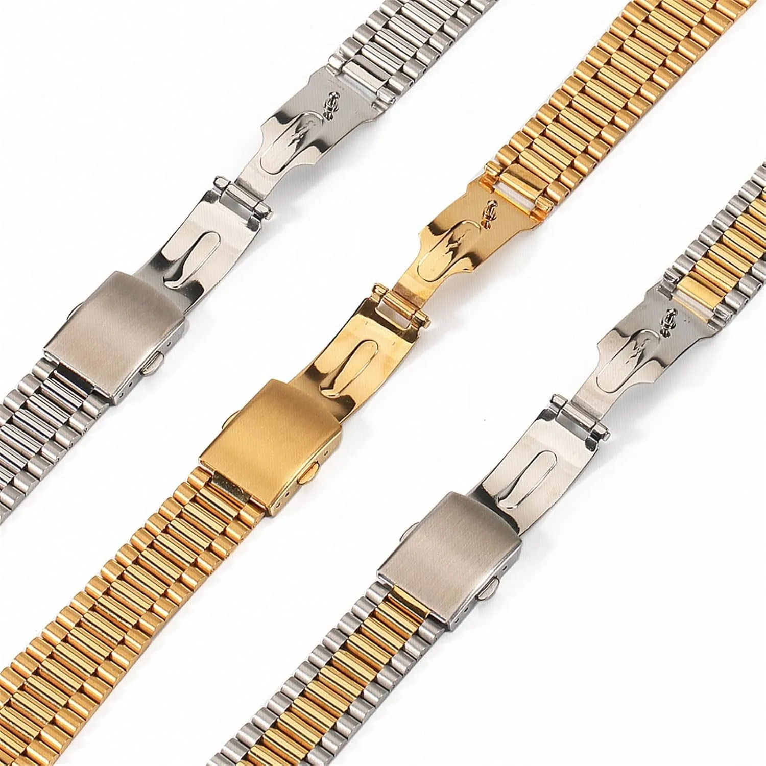 Stainless Steel Strap 14mm 16mm 18mm 20mm Watchband Men Women Metal Quick Release Bracelet