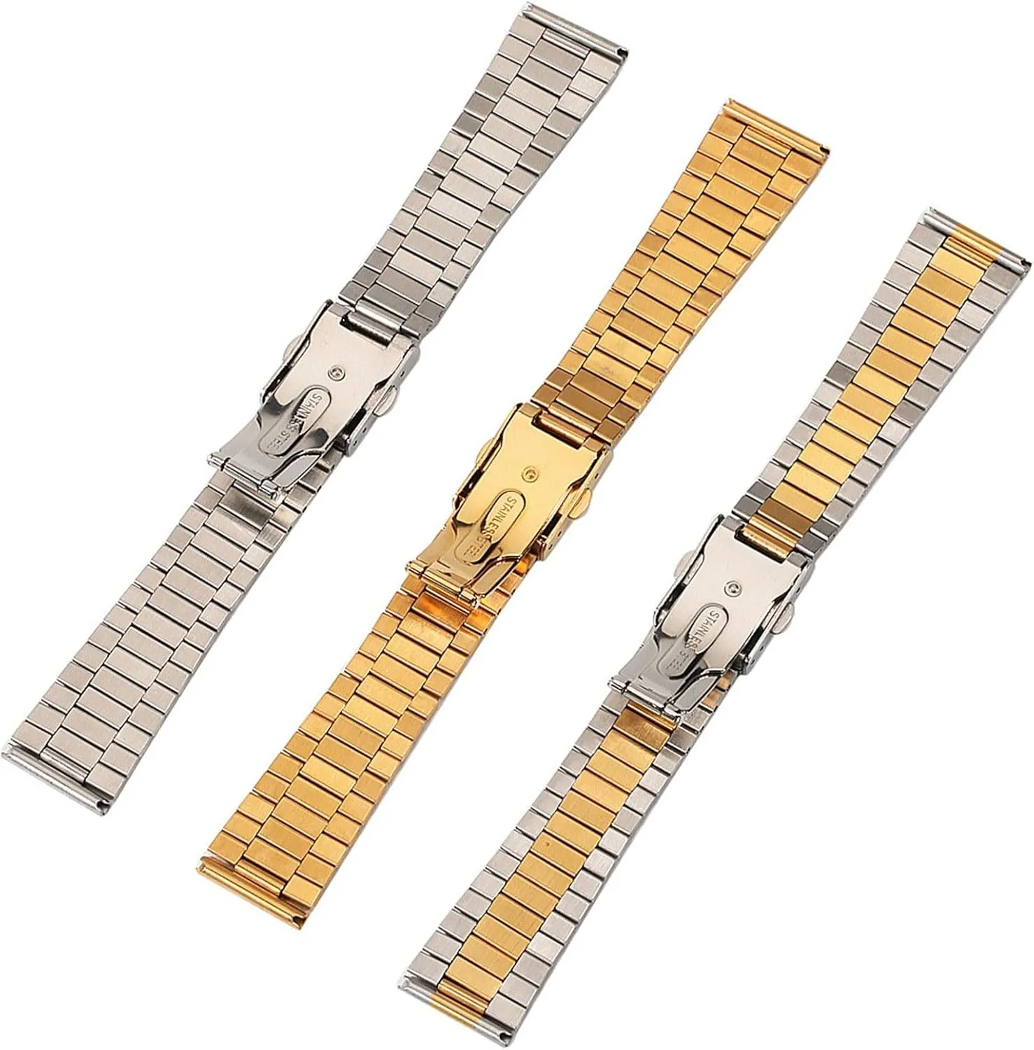 Stainless Steel Strap 14mm 16mm 18mm 20mm Watchband Men Women Metal Quick Release Bracelet