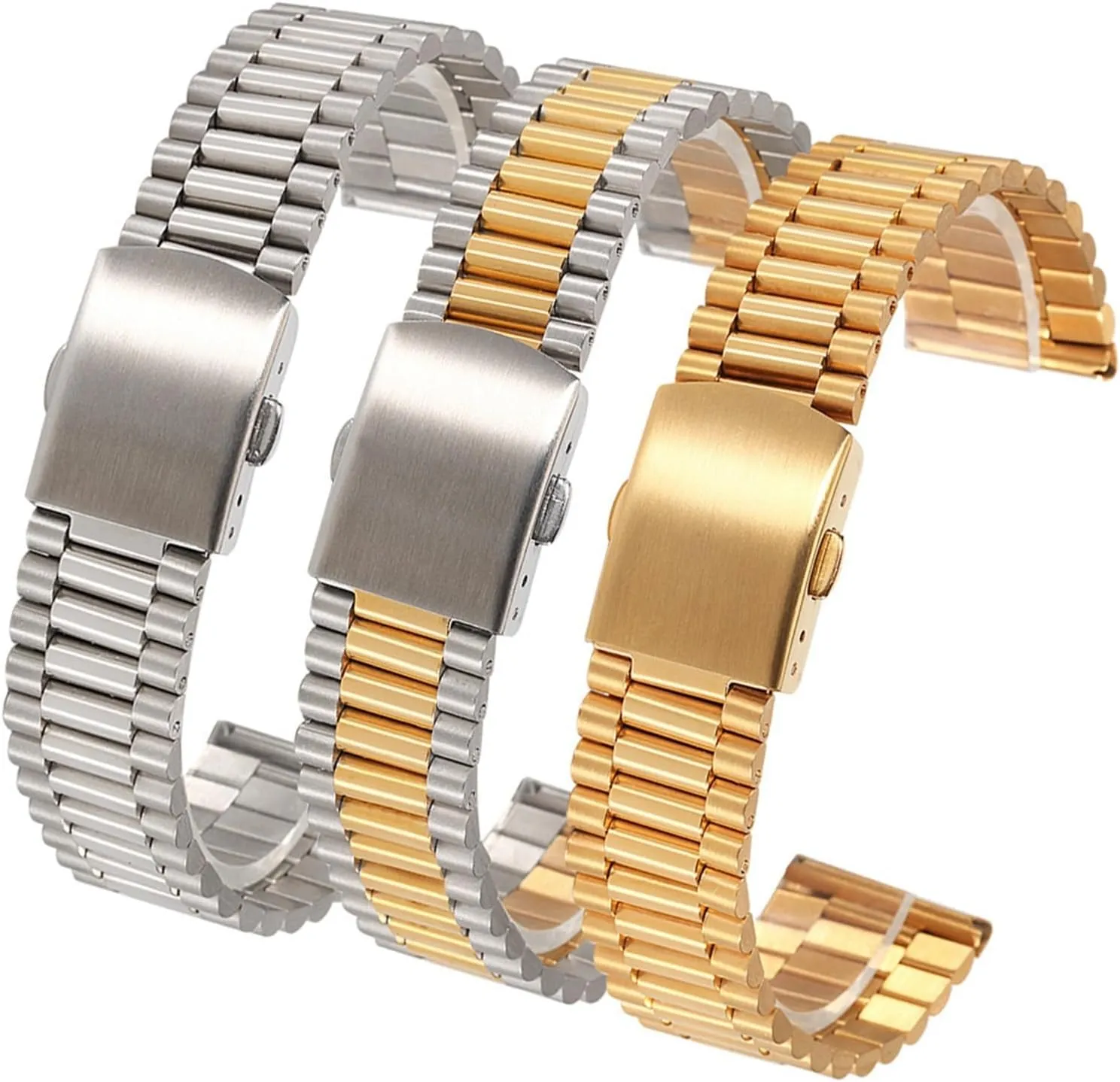 Stainless Steel Strap 14mm 16mm 18mm 20mm Watchband Men Women Metal Quick Release Bracelet