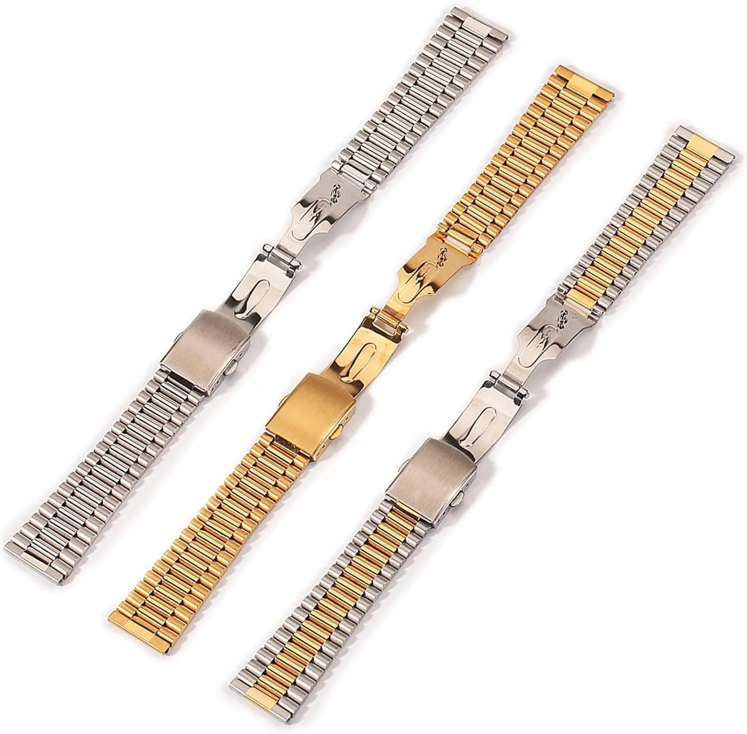 Stainless Steel Strap 14mm 16mm 18mm 20mm Watchband Men Women Metal Quick Release Bracelet