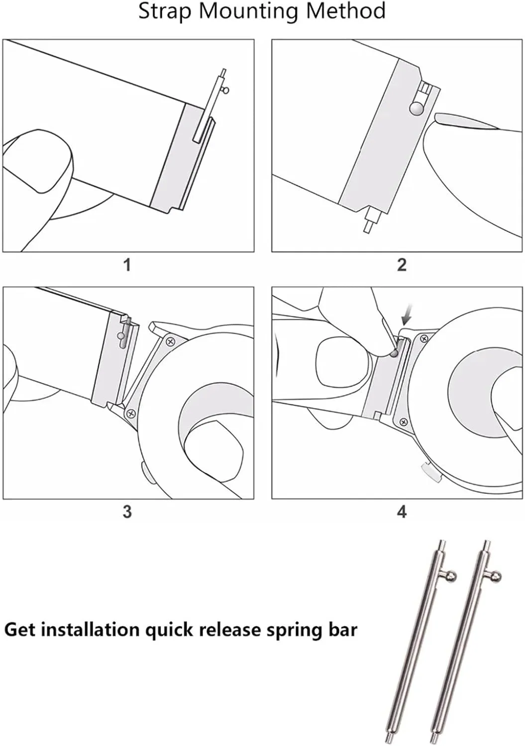 Stainless Steel Strap Metal Replacement Watchbands 20mm 22mm Women Men Universal Quick Release Band
