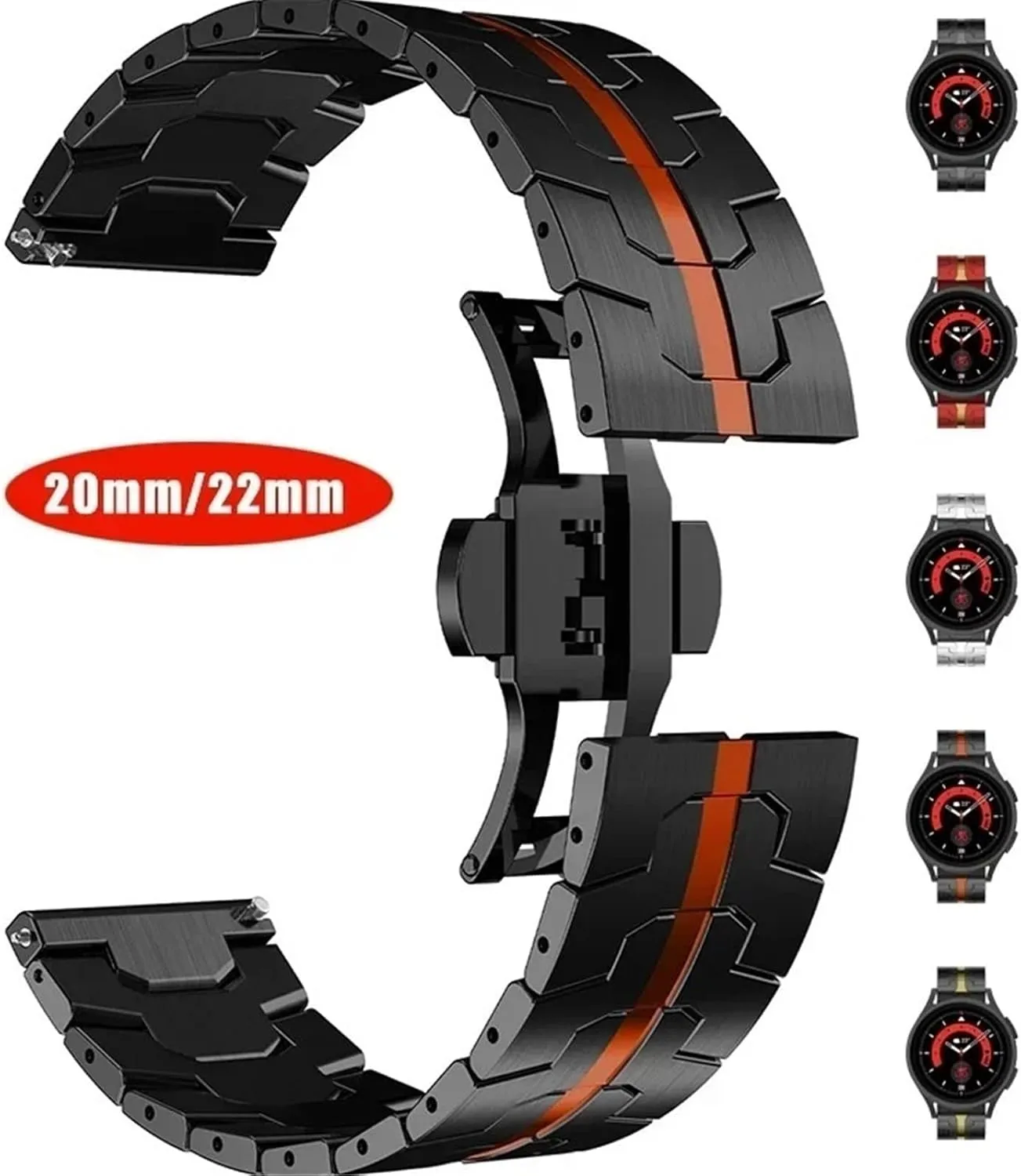 Stainless Steel Watch Band 20mm 22mm Universal Metal Wristband Suitable for Smart Watch Quartz Watch Watch Accessories