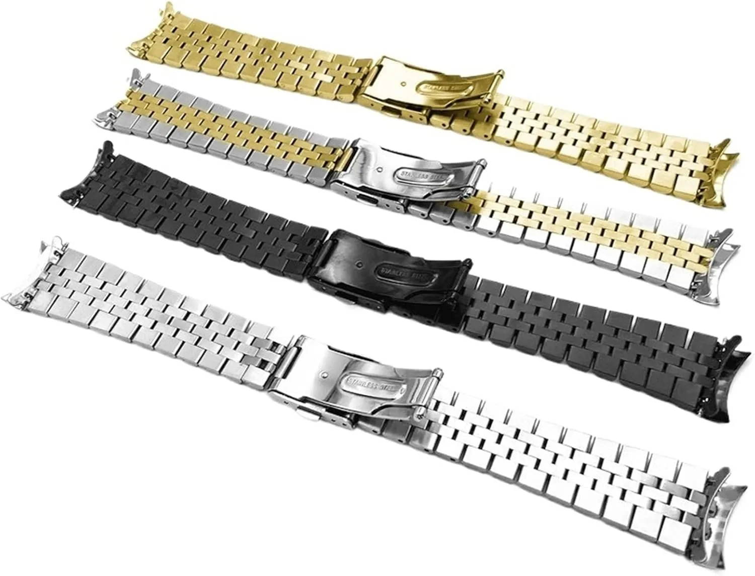 Stainless Steel Watch Band Folding Buckle Universal Replacement Wristband