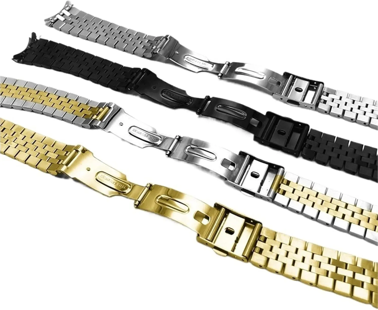 Stainless Steel Watch Band Folding Buckle Universal Replacement Wristband