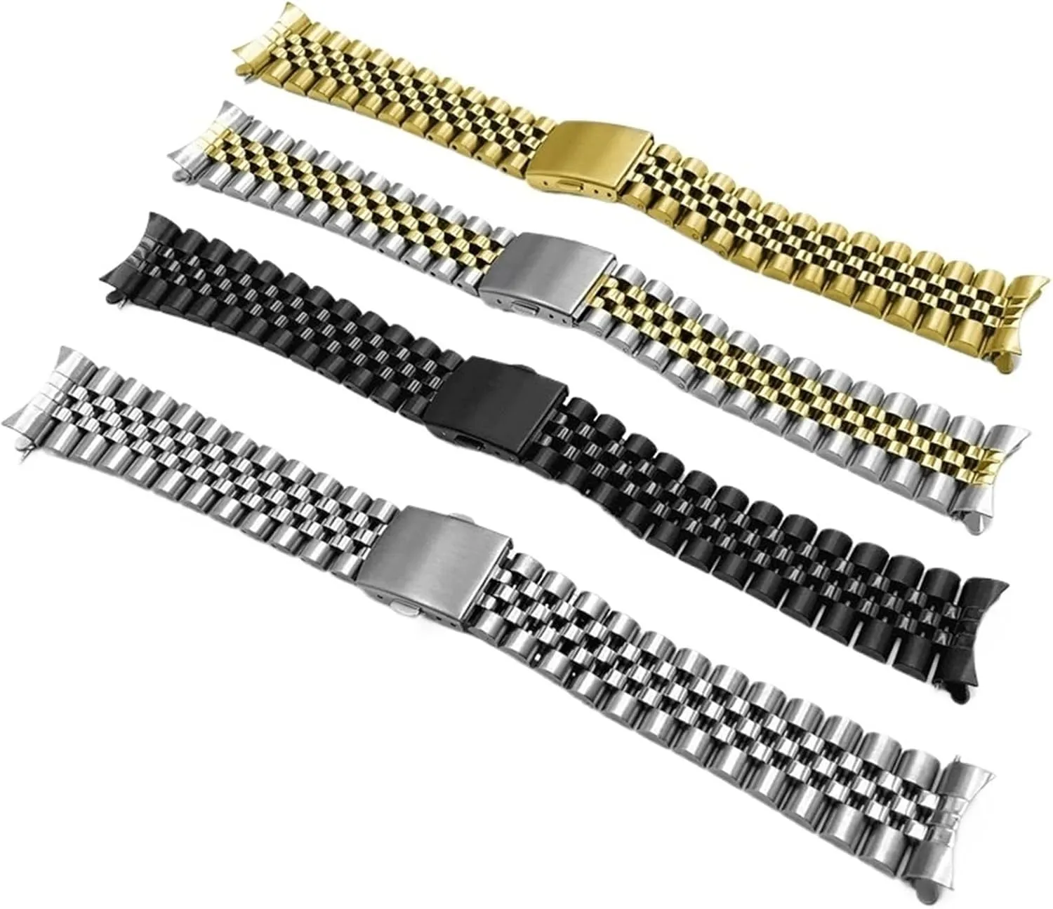 Stainless Steel Watch Band Folding Buckle Universal Replacement Wristband