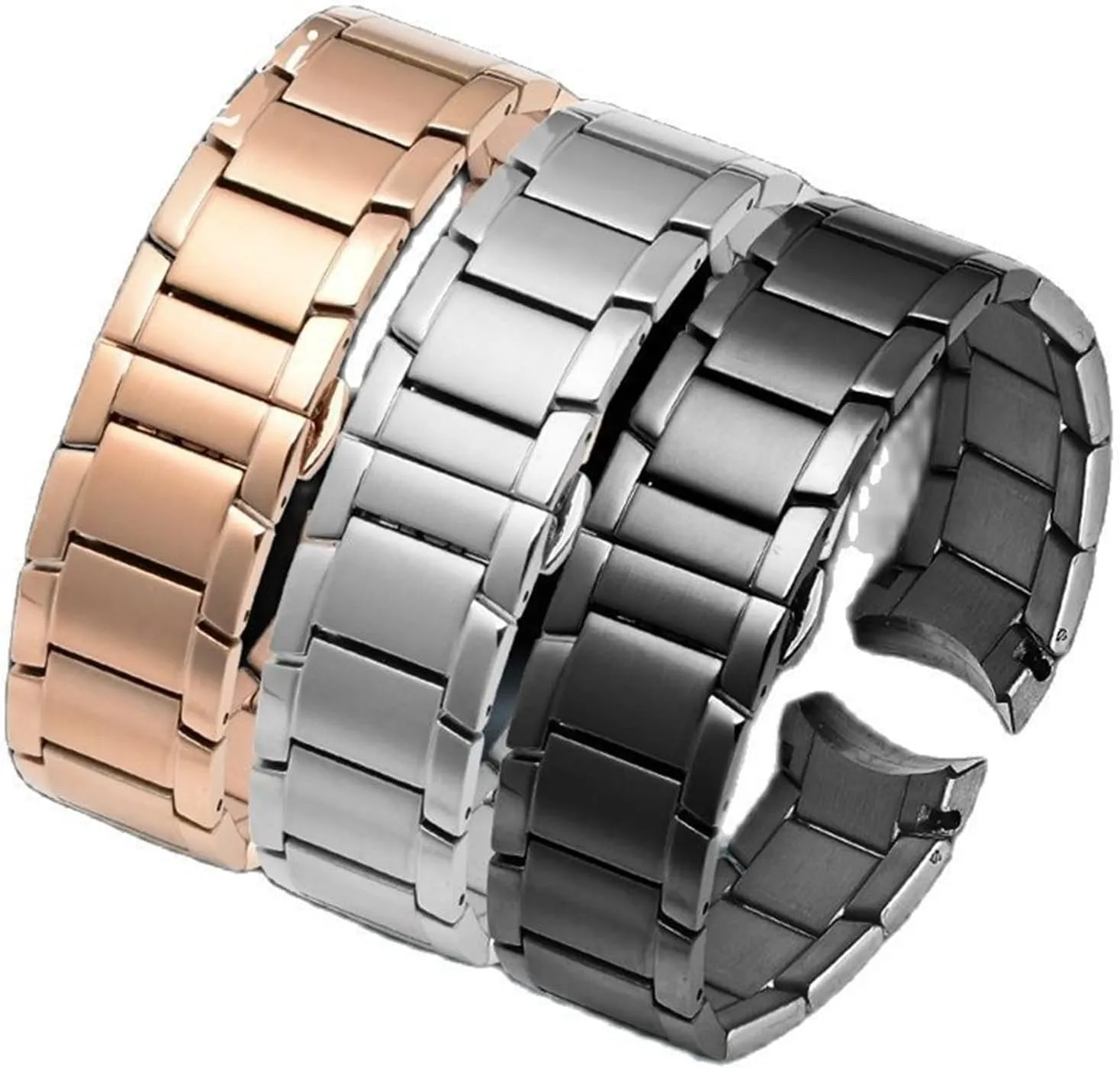 Stainless Steel Watch Band Metal Replacement Bracelet 22mm Unisex Suitable for Smart Watch Quartz Watch
