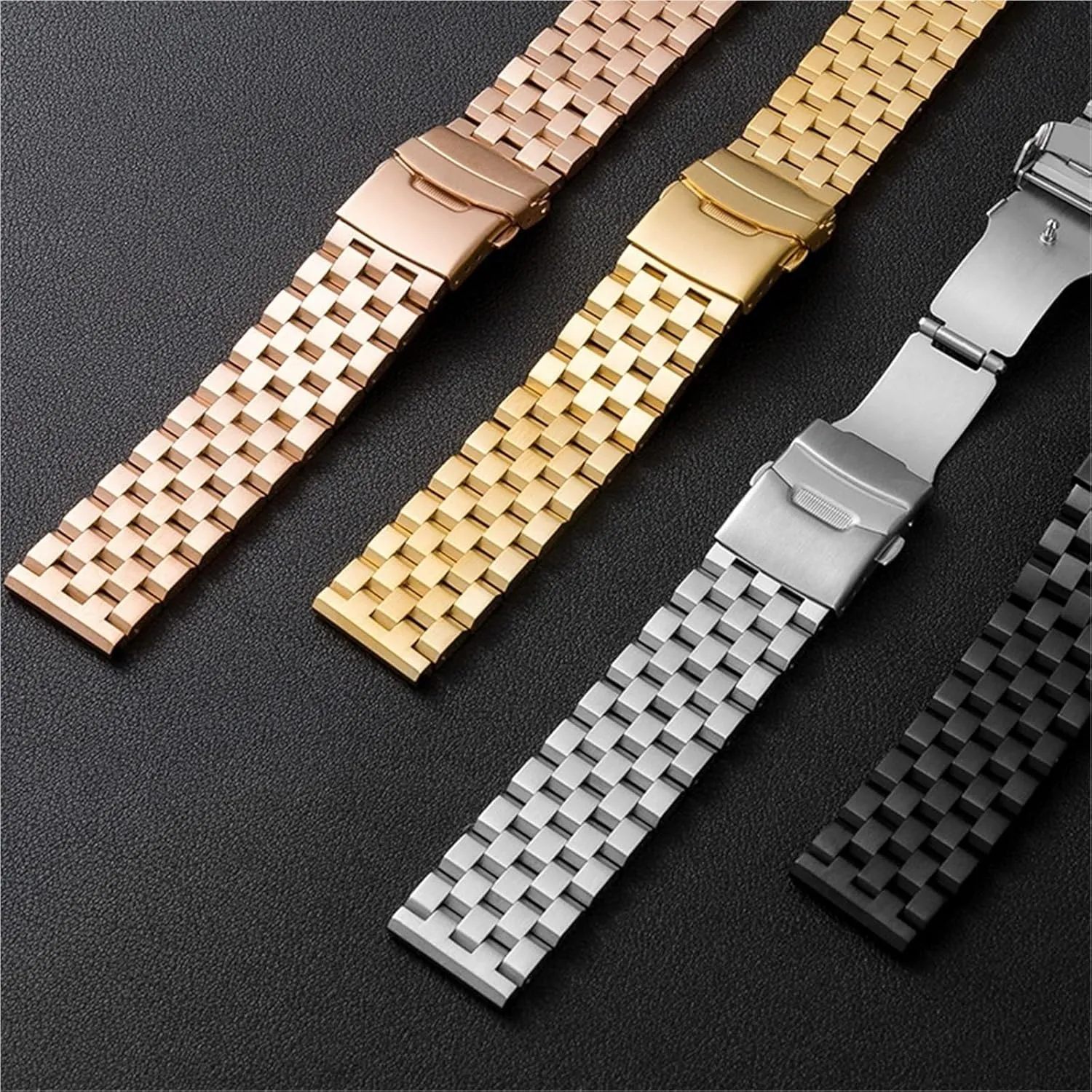 Stainless Steel Watch Band Quick Release Universal Replacement Wristband Mens Womens Bracelet Fits Traditional Watches