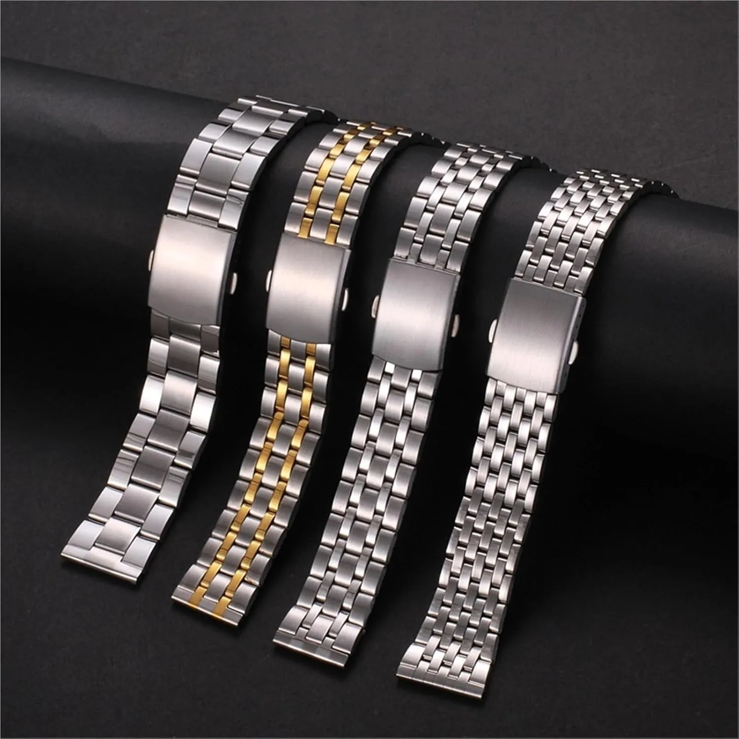 Stainless Steel Watch Band Universal Strap Women Men Strap 18mm 20mm 22mm